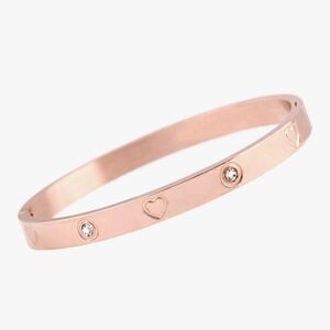 Elegant Rose Gold Heart CZ Bracelet